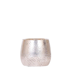 Pote decorativo Elite prata brilhante