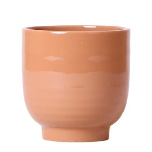 Pote decorativo de cerâmica esmaltada - Conhaque