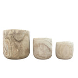 Livraison plante Pot - Pia en bois clair - set de 3 tailles M, L, XL