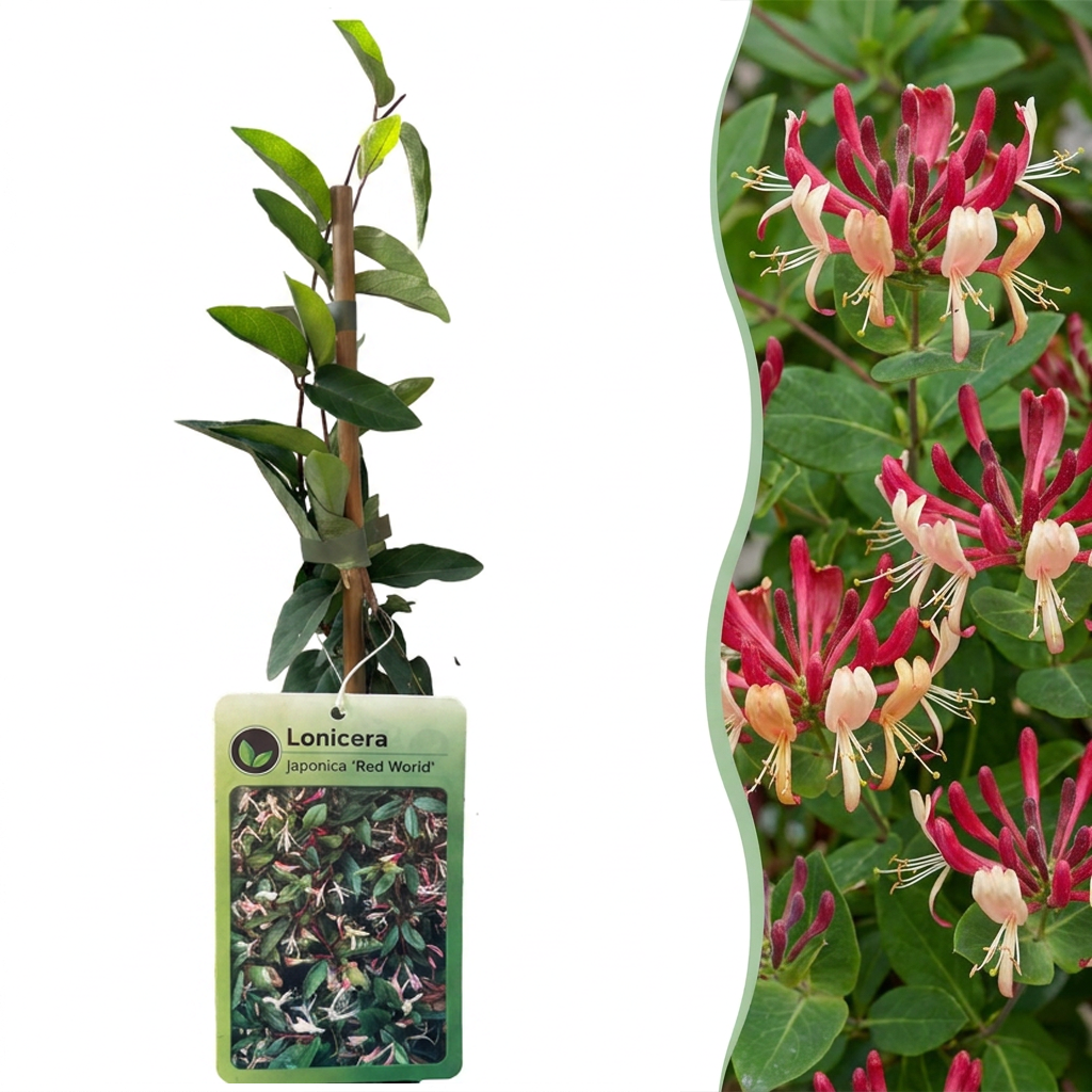 Chèvrefeuille du Japon Red World - Lonicera japonica - H 35 cm, pot Ø9 cm - photo 7