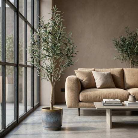 Kunst Olijfboom en pot plante artificielle